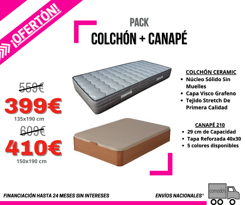guapo estómago ordenar PACK #1 COLCHÓN + CANAPÉ - Promociones Especiales